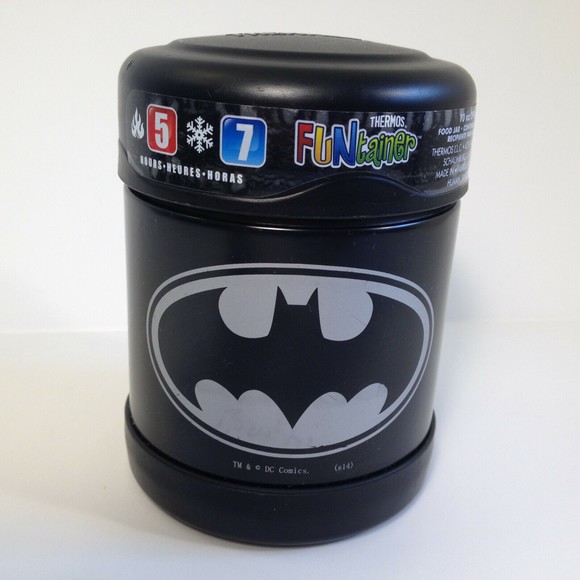 CD Comic Batman Thermos Funtainer Stainless Steel Food Container 10 oz Black - Picture 1 of 12